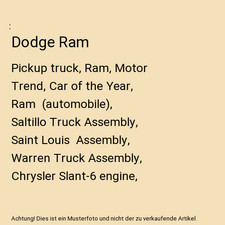 Dodge Ram: Pickup truck, Ram